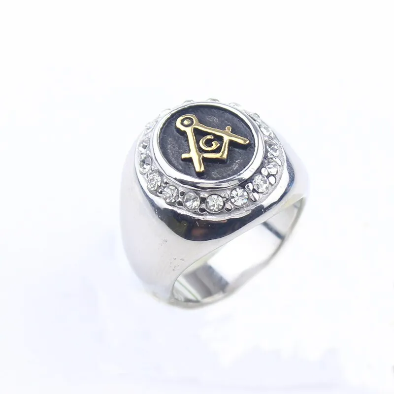 Master Mason Blue Lodge Ring - Square and Compass G Zirconia Silver