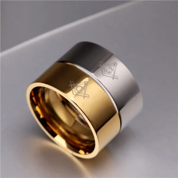 Master Mason Blue Lodge Ring - Square and Compass with G 8mm Band (Multiple Colors)