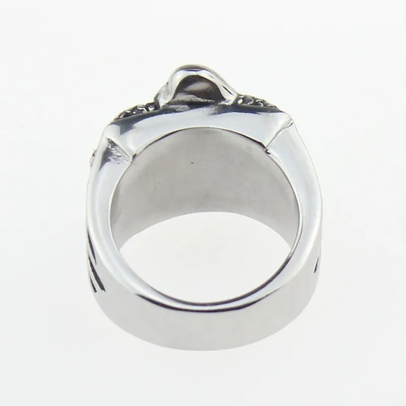 Master Mason Blue Lodge Ring - US Eagle Flag Square and Compass G Silver