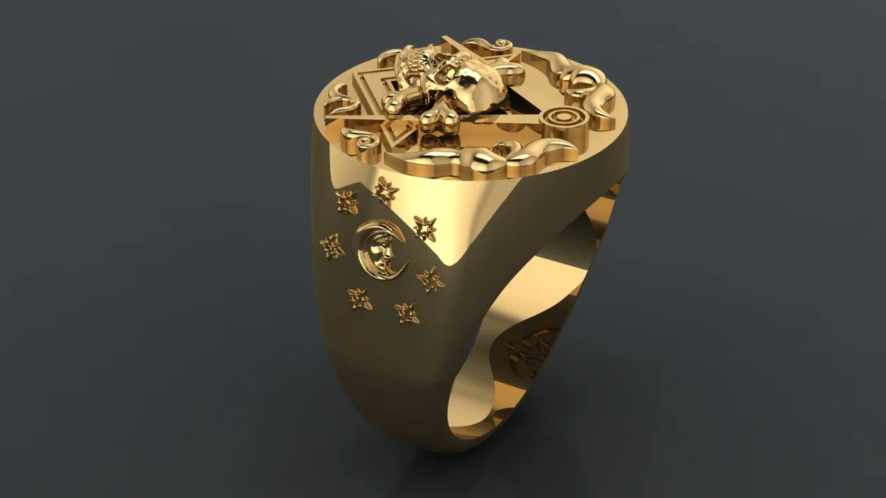 Master Mason S&C Skull  Ring
