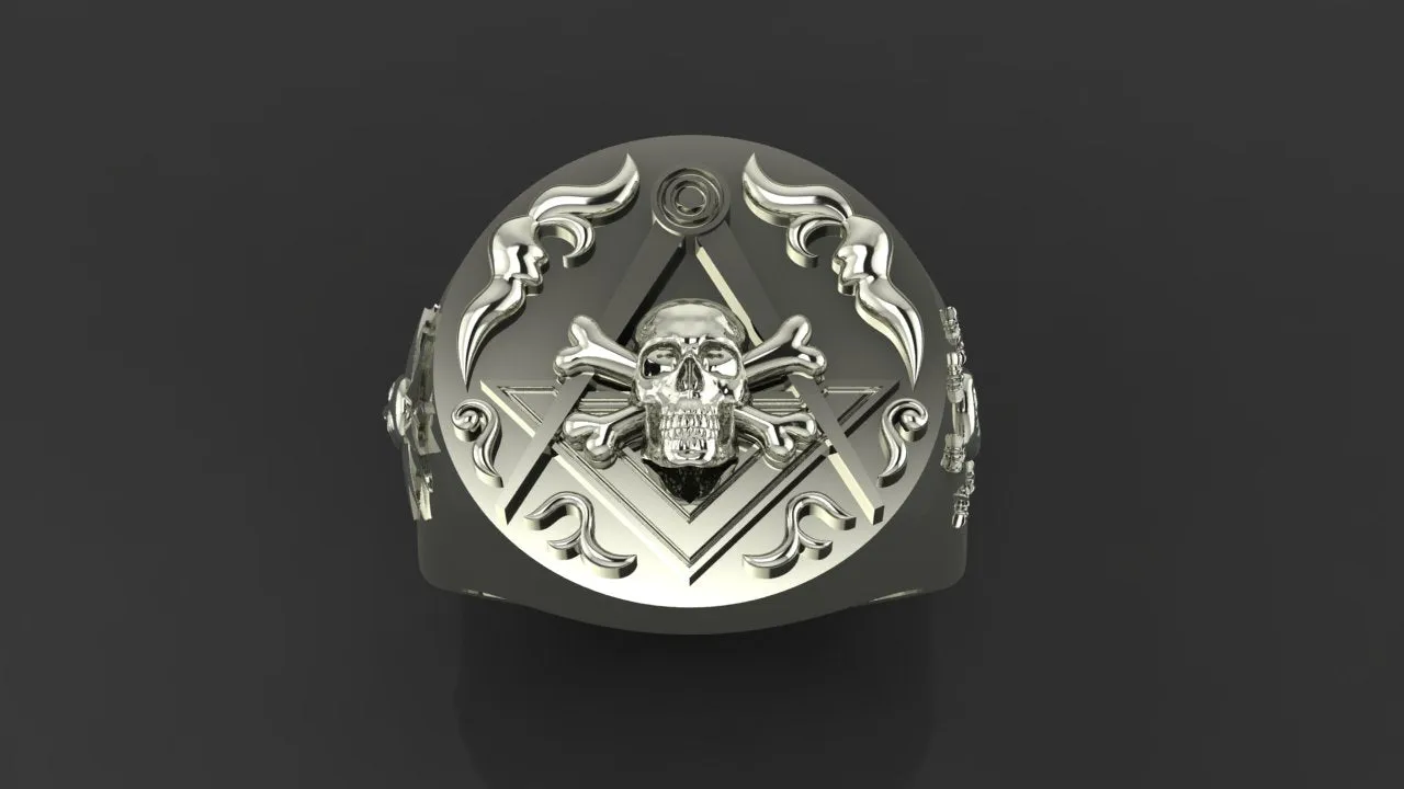 Master Mason S&C Skull  Ring