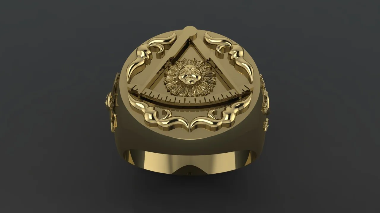 Master Mason S&C Skull  Ring
