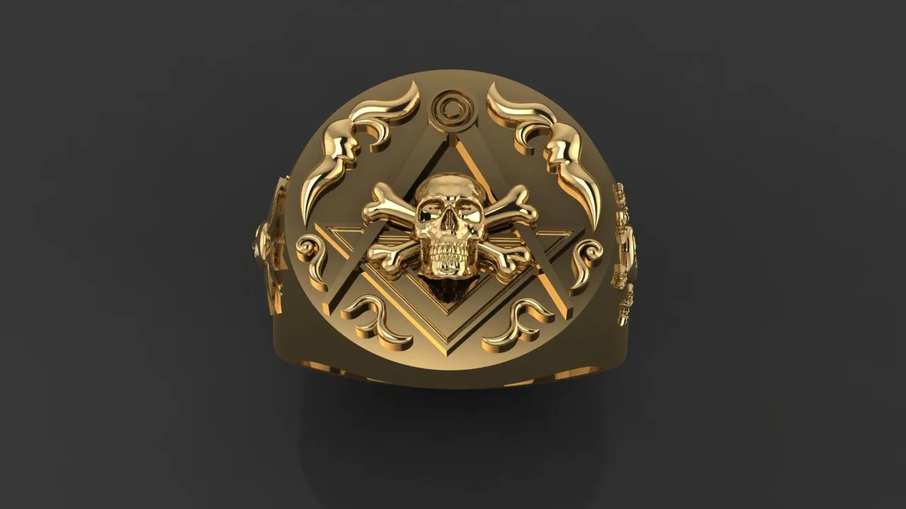 Master Mason S&C Skull  Ring
