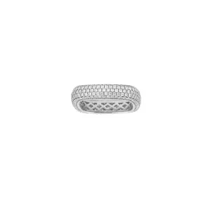 Medium Pave Silver Square Ring