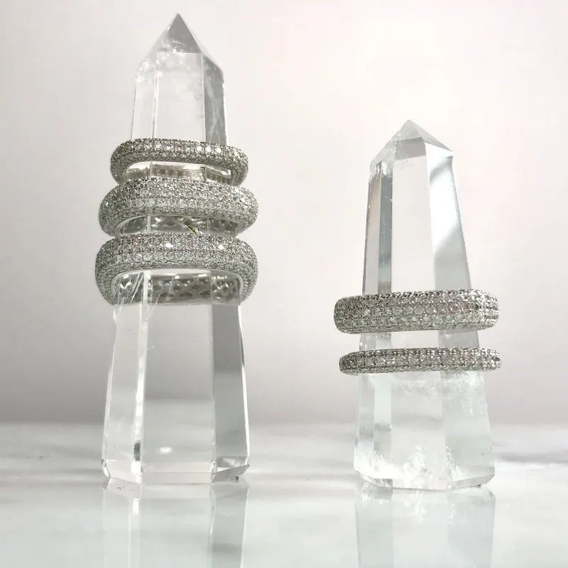 Medium Pave Silver Square Ring