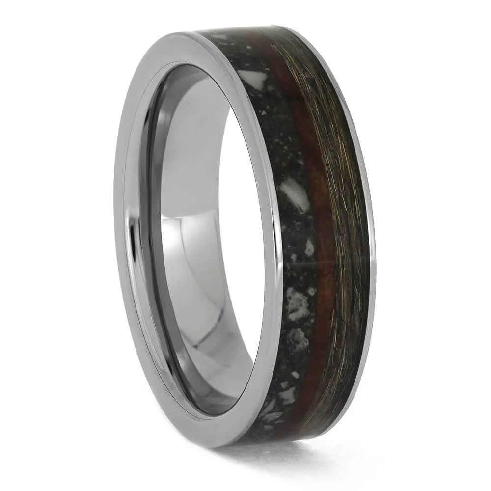 Memorial Ring With Ashes, Fur, and Wood