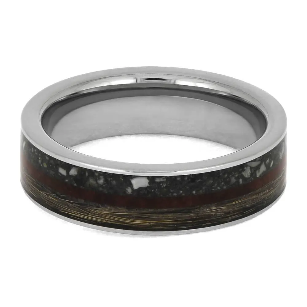 Memorial Ring With Ashes, Fur, and Wood