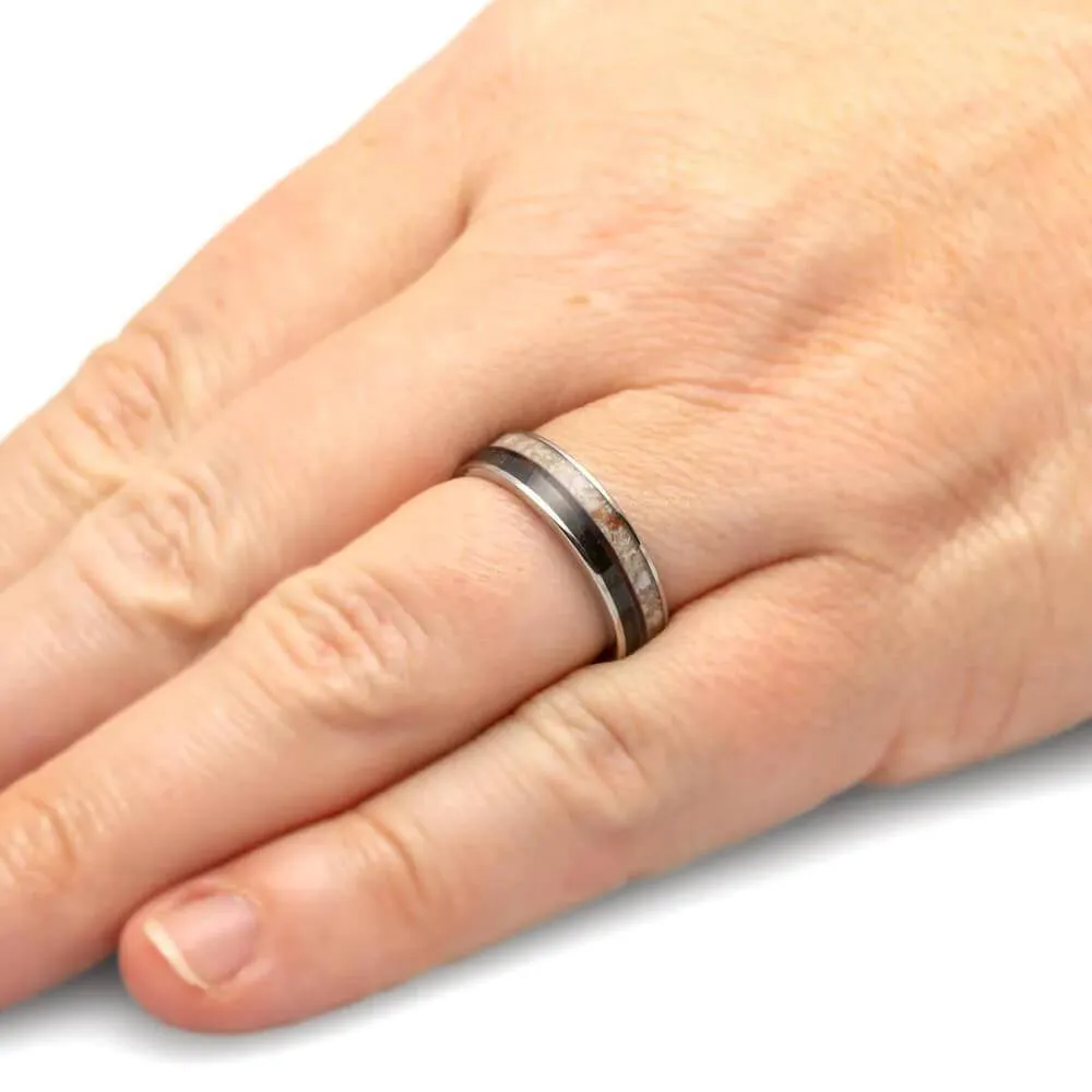 Memorial Ring With Ashes, Fur, and Wood