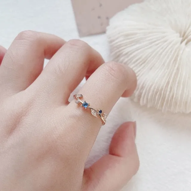 MENGJIQIAO 2020 Korean Sweet Heart Crystal Flower Cubic Zircon Adjustable Rings For Women Fashion Cute Butterfly Bague Jewelry