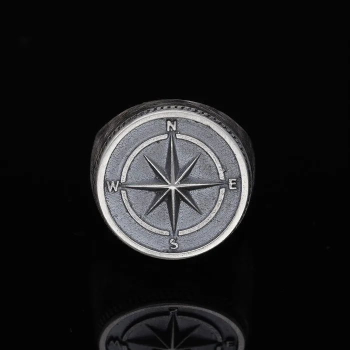 Men’s Sterling Silver Compass Ring