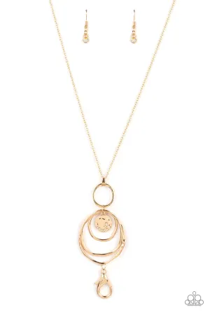 Mermaid Maestoso Gold Lanyard Necklace Paparazzi