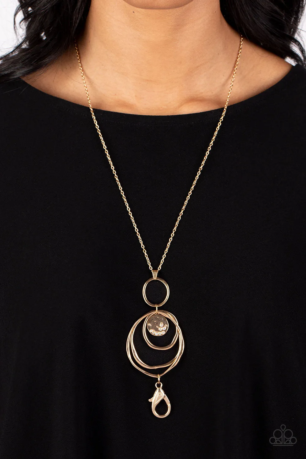 Mermaid Maestoso Gold Lanyard Necklace Paparazzi