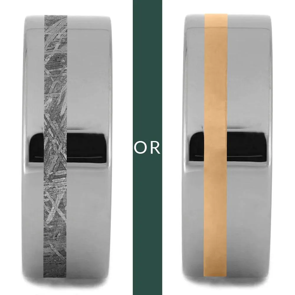 Meteorite, Gold & Titanium Modular Ring Set