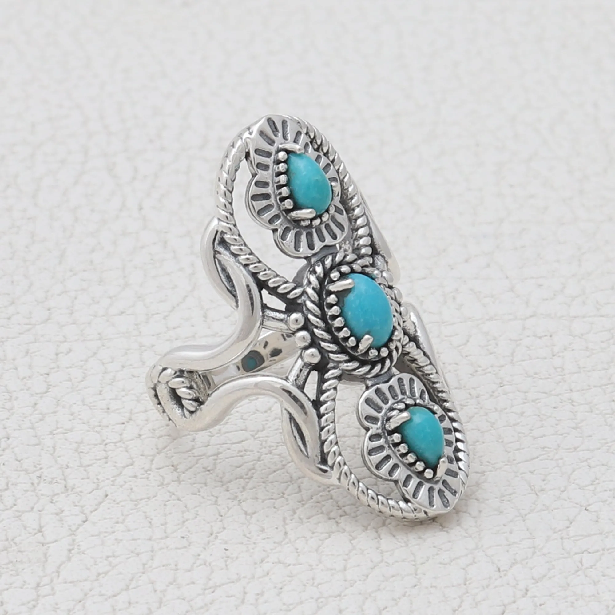 Mexican Turquoise Silver Band Rings