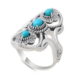 Mexican Turquoise Silver Band Rings