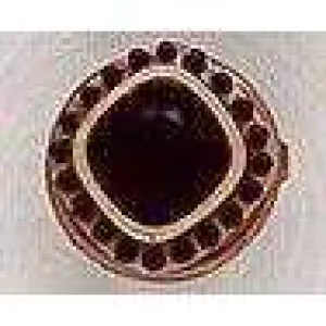 Michal Golan Onyx Glass and Swarovski Crystal Adjustable Ring