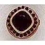 Michal Golan Onyx Glass and Swarovski Crystal Adjustable Ring