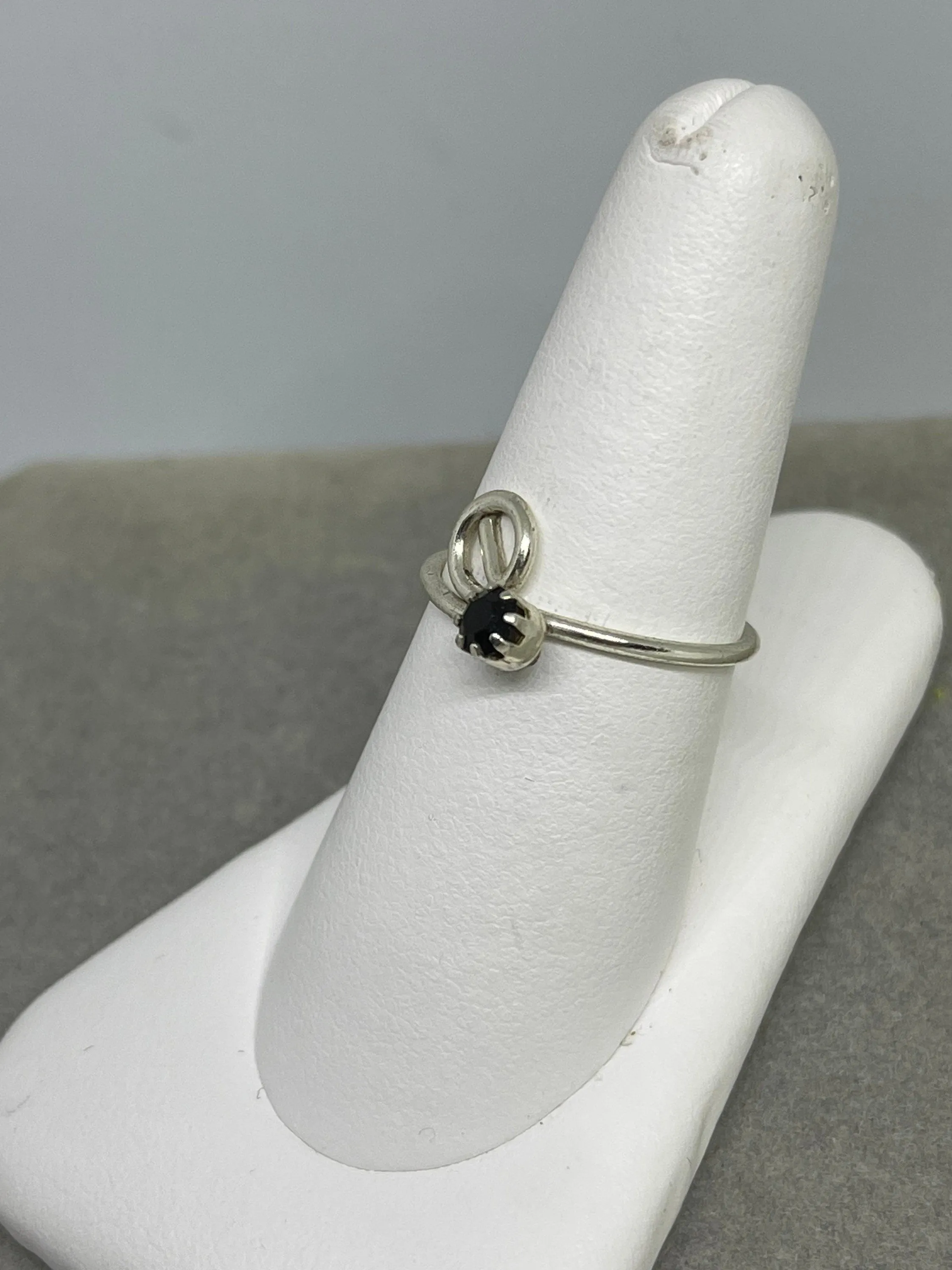 Midnight Sapphire Sterling Silver Adjustable Ring (Size 7-11)