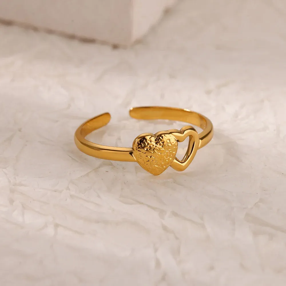 Minimalist Adjustable Heart Ring