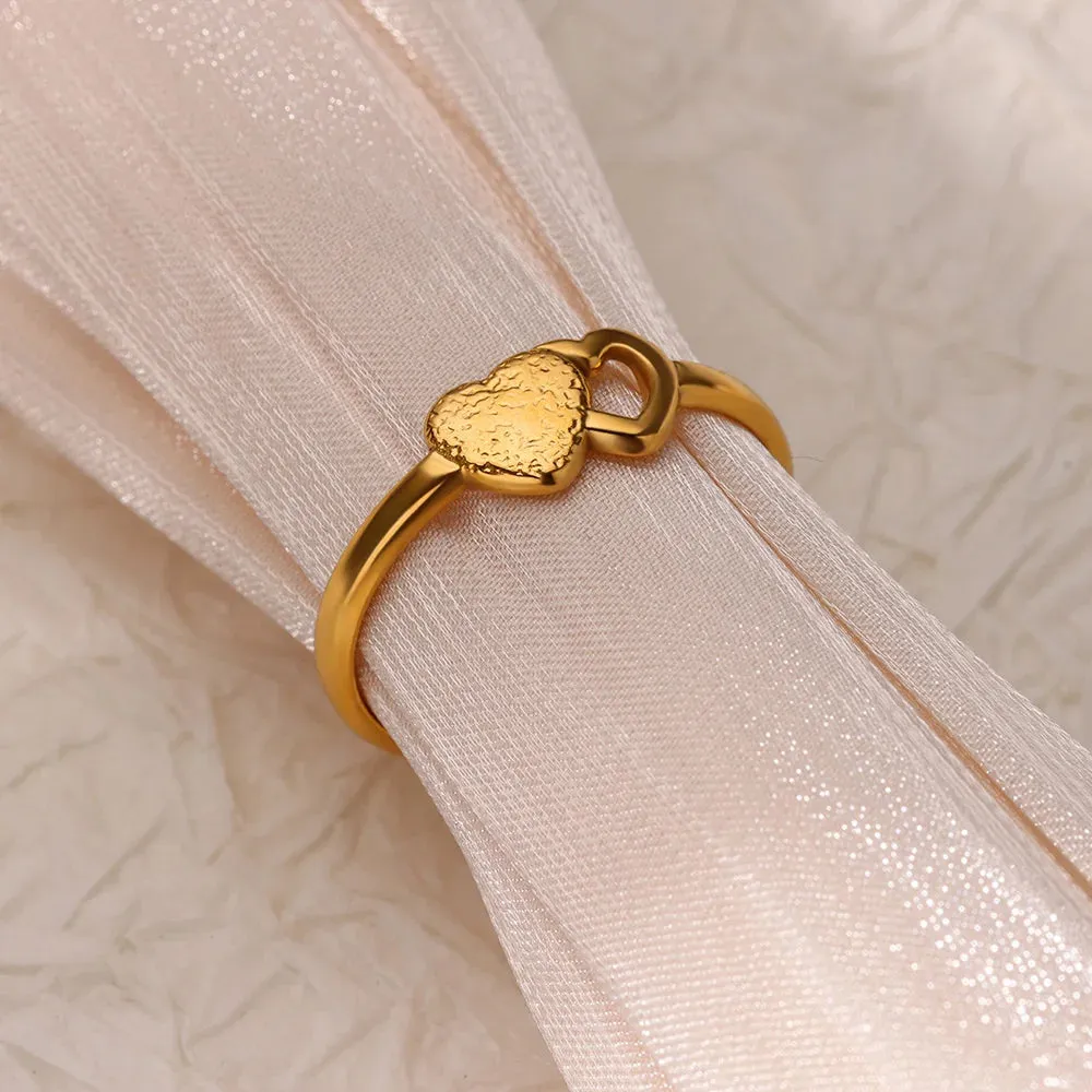 Minimalist Adjustable Heart Ring