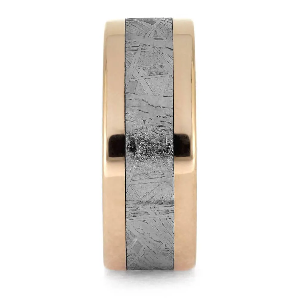 Mixed Metal Meteorite Ring with Gold and Titanium