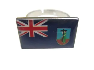 Montserrat Flag Adjustable Size Fashion Ring