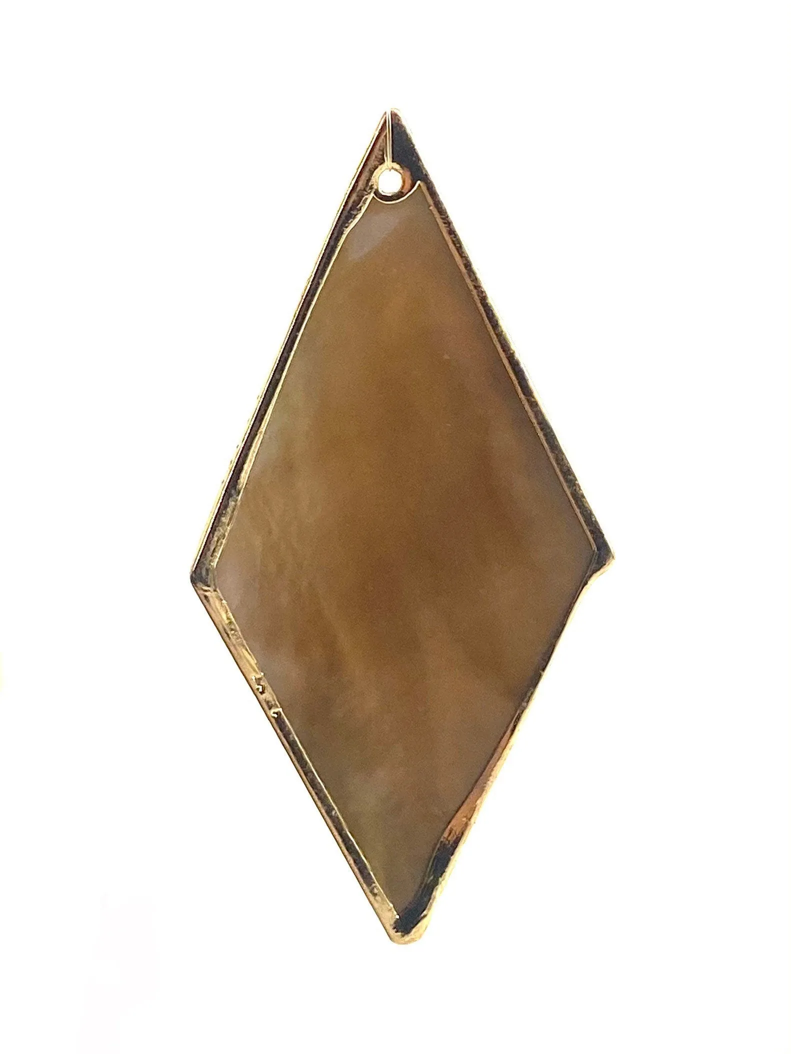 Mother Of Pearl Diamond Shaped Shell With Gold Plated On Zinc Alloy, Sku#M342