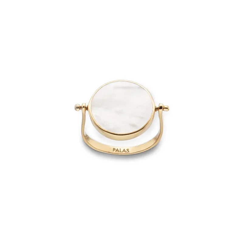 MOTHER OF PEARL EVIL EYE SPINNING RING