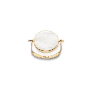 MOTHER OF PEARL EVIL EYE SPINNING RING