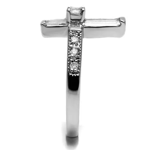 MT1782 - Cross Crystal Baguettes with Round Center Stone - April Birthstone