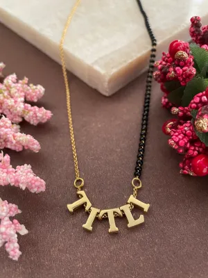 Name With Half Chain - Half Mangalsutra