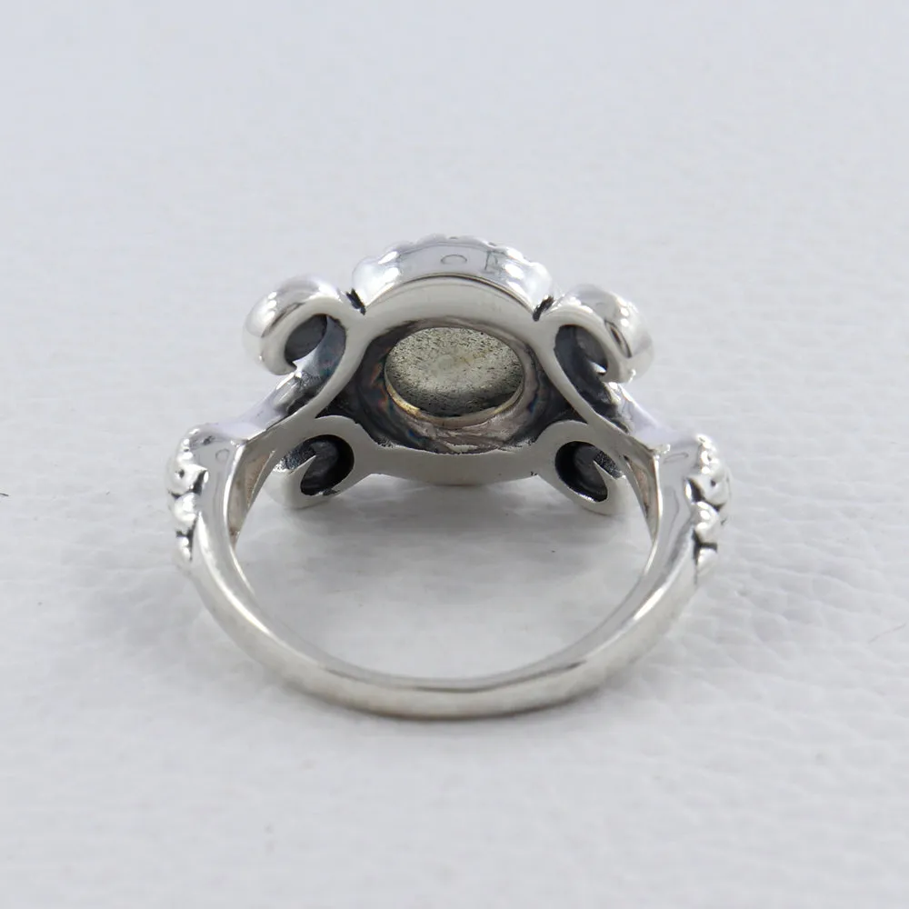 Natural Labradorite Silver Rings