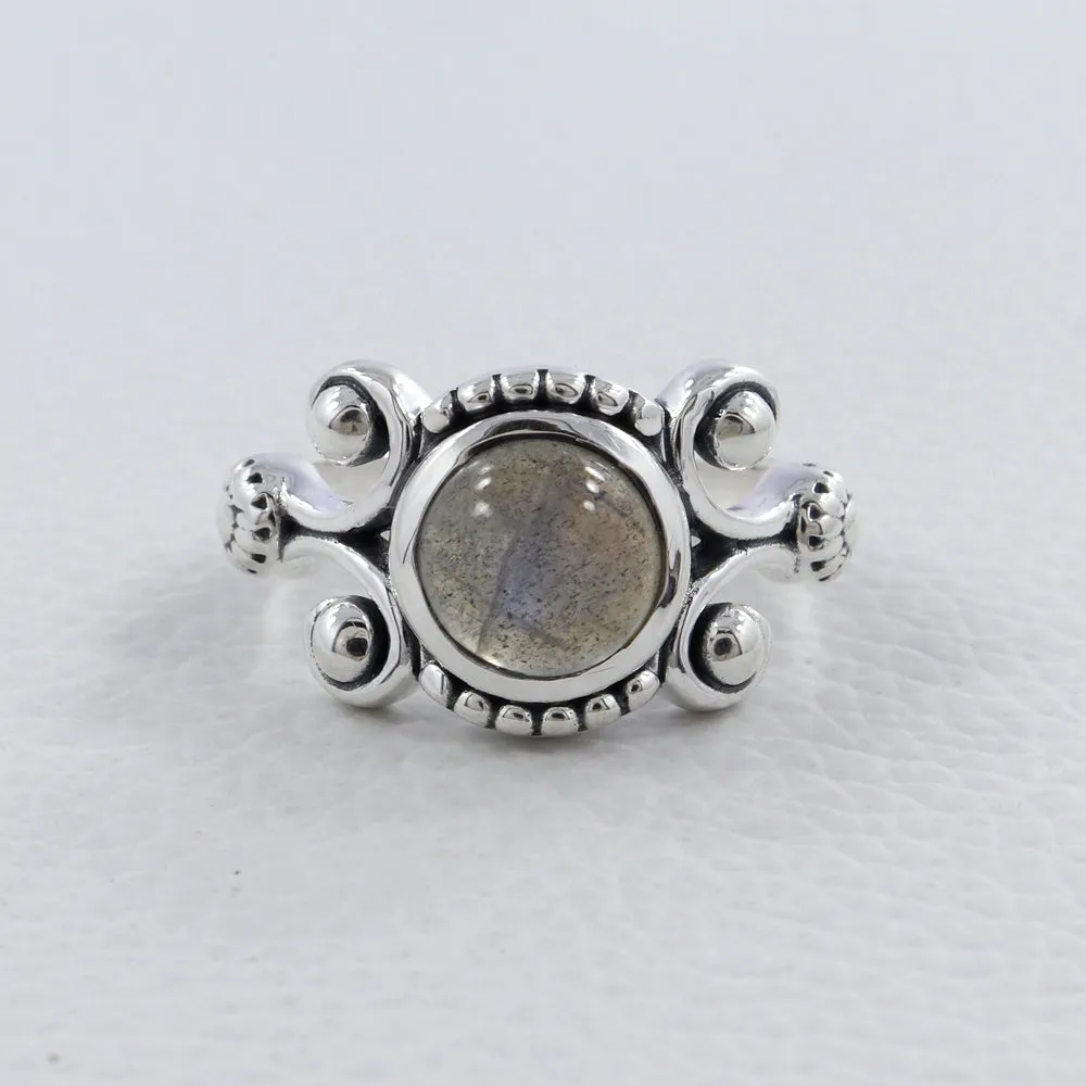 Natural Labradorite Silver Rings