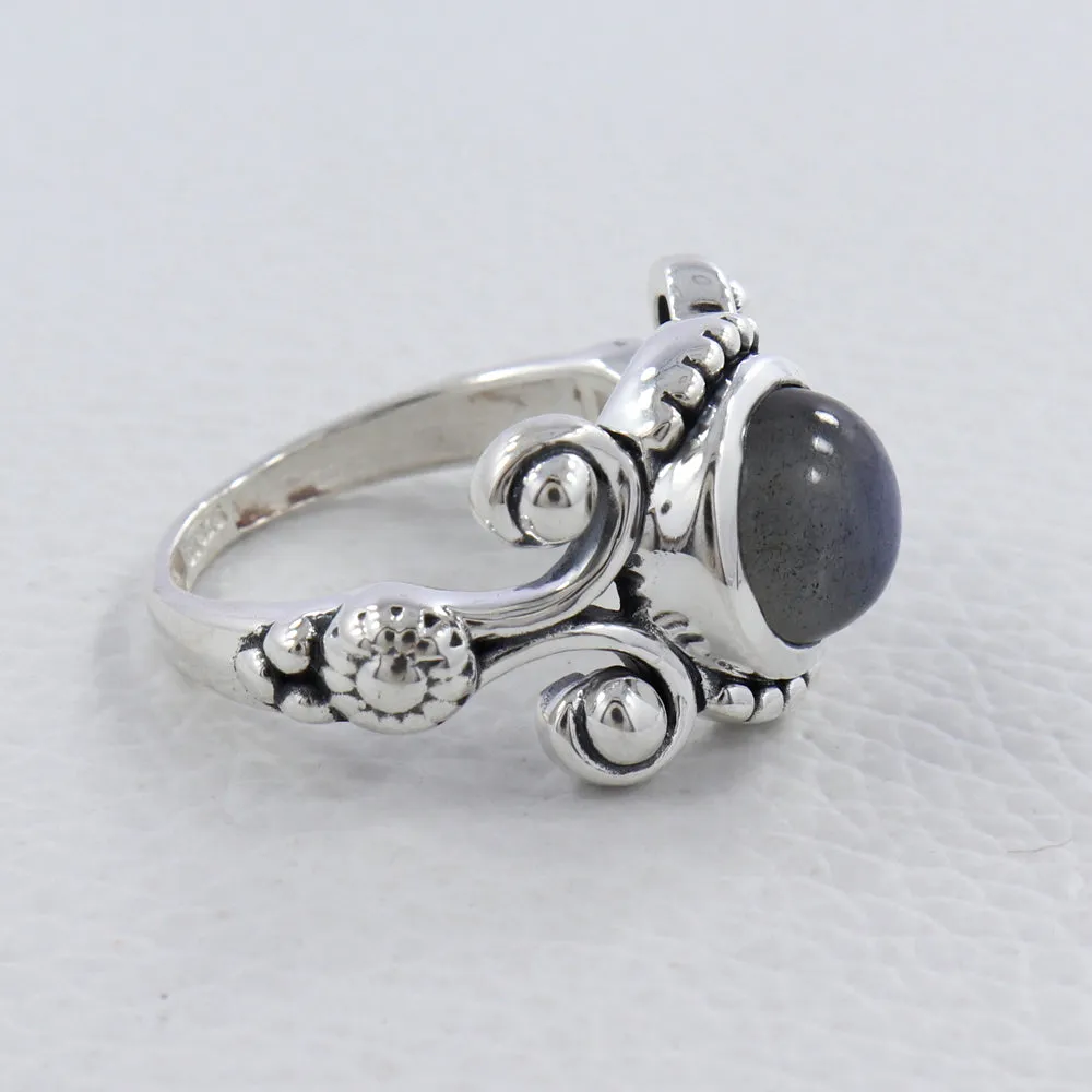 Natural Labradorite Silver Rings