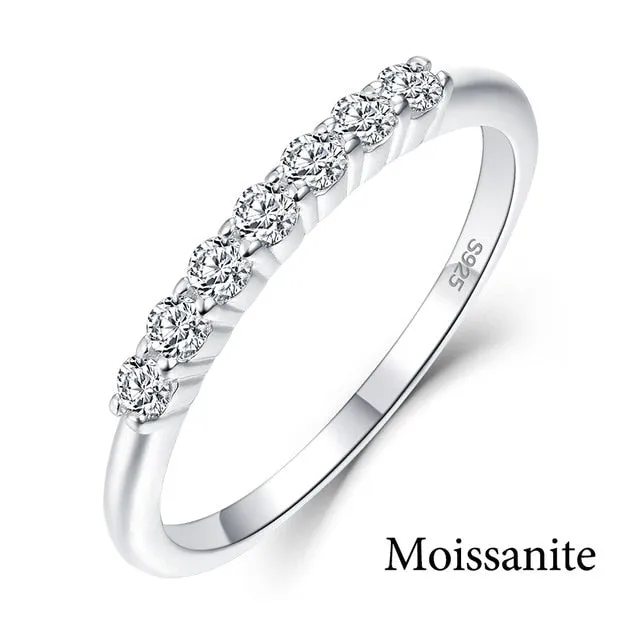 Natural Moissanite Gemstone Ring for Women 925 Sterling Silver