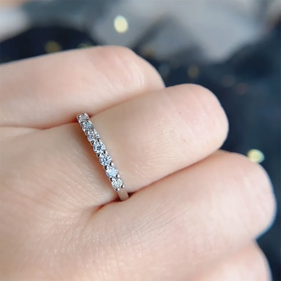 Natural Moissanite Gemstone Ring for Women 925 Sterling Silver