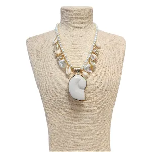 Necklace - Seashell and Pearl Necklace