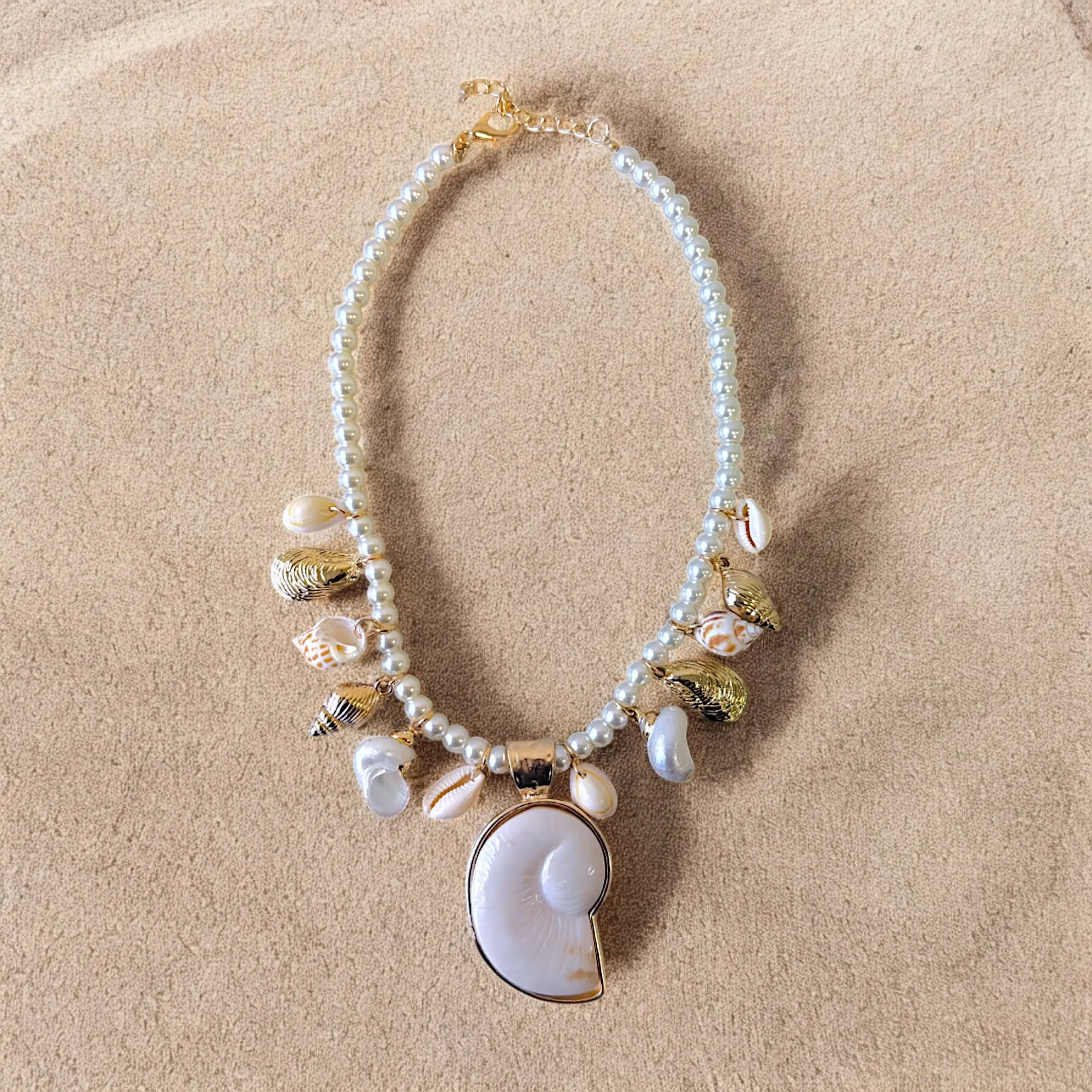 Necklace - Seashell and Pearl Necklace