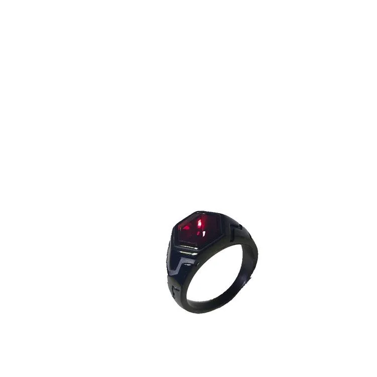 New Stainless Steel Electroplated Ruby Ring Wholesale European And American Retro Men's And Women's Titanium Steel Ring Cross-border Hot Sale