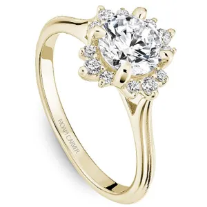 Noam Carver Compass Set Halo Round Cut Engagement Ring