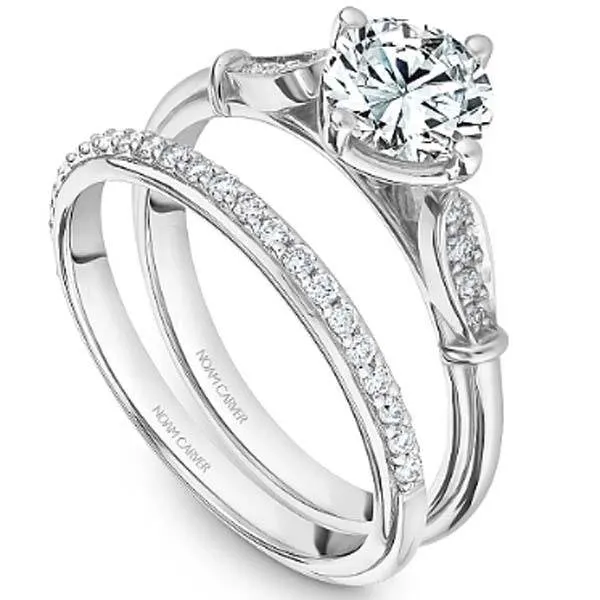 Noam Carver Compass Set Round Four Prong Diamond Engagement Ring