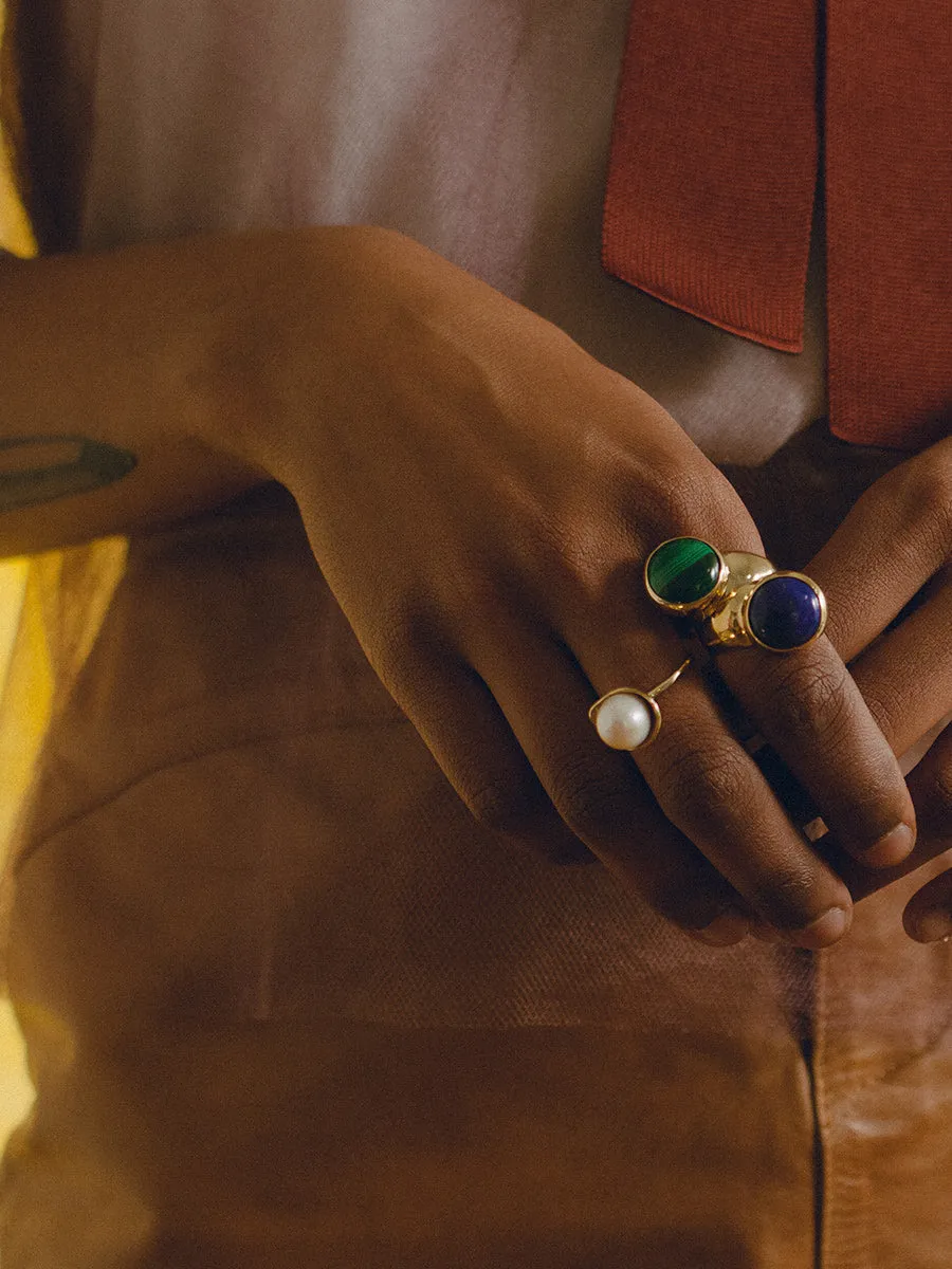 Offset Ring – Bronze/ Lapis