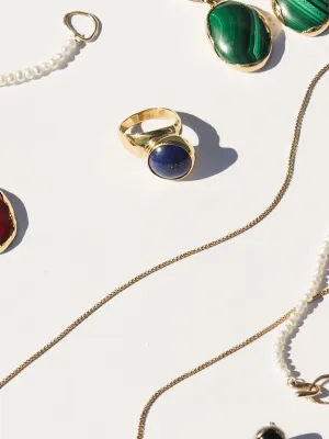 Offset Ring – Bronze/ Lapis