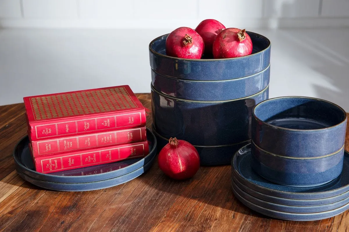 Omada Flat Stackable Cereal Bowl Blue OM-0000052