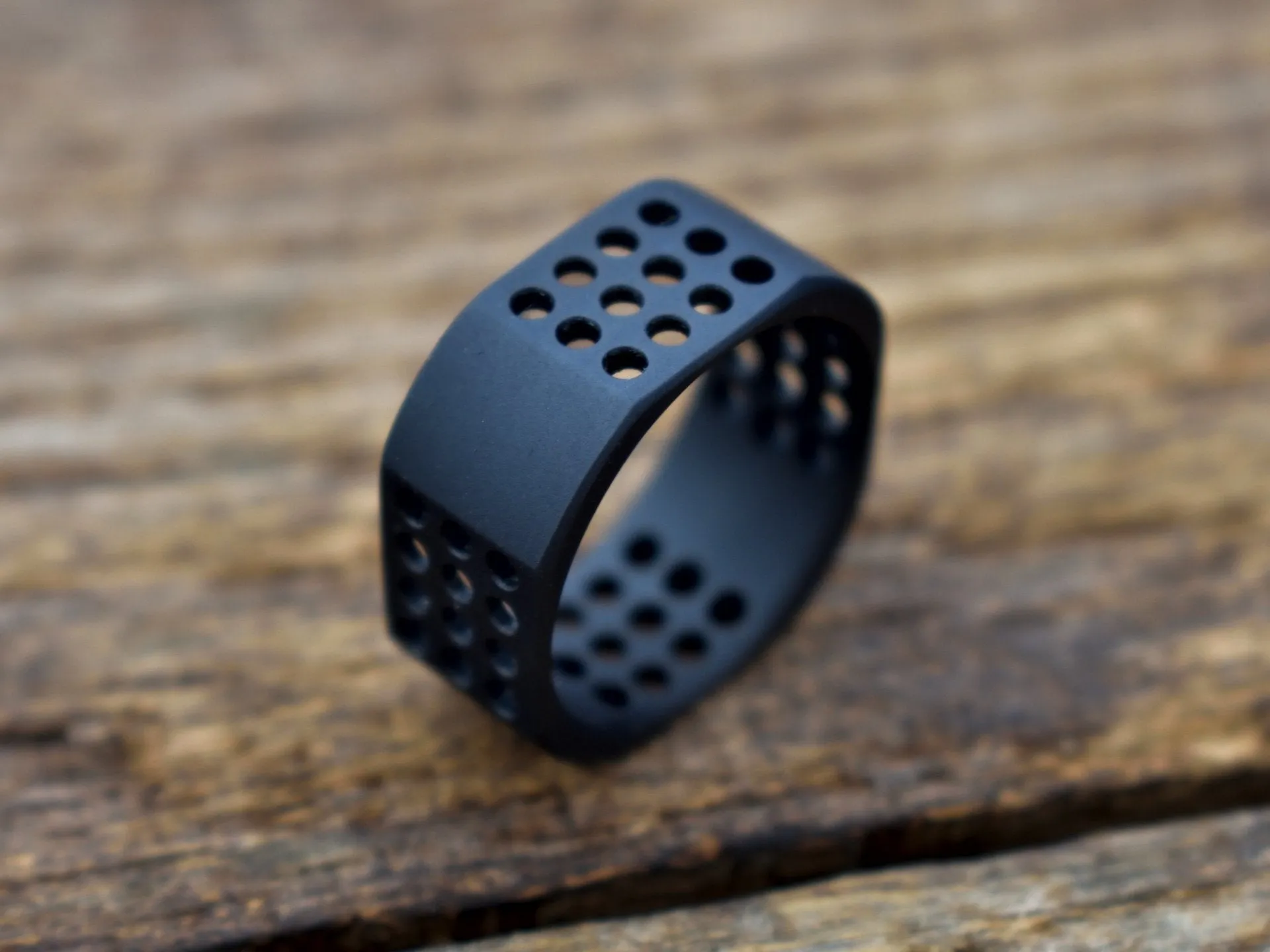 Origin X - Wide Matte Black Titanium Ring