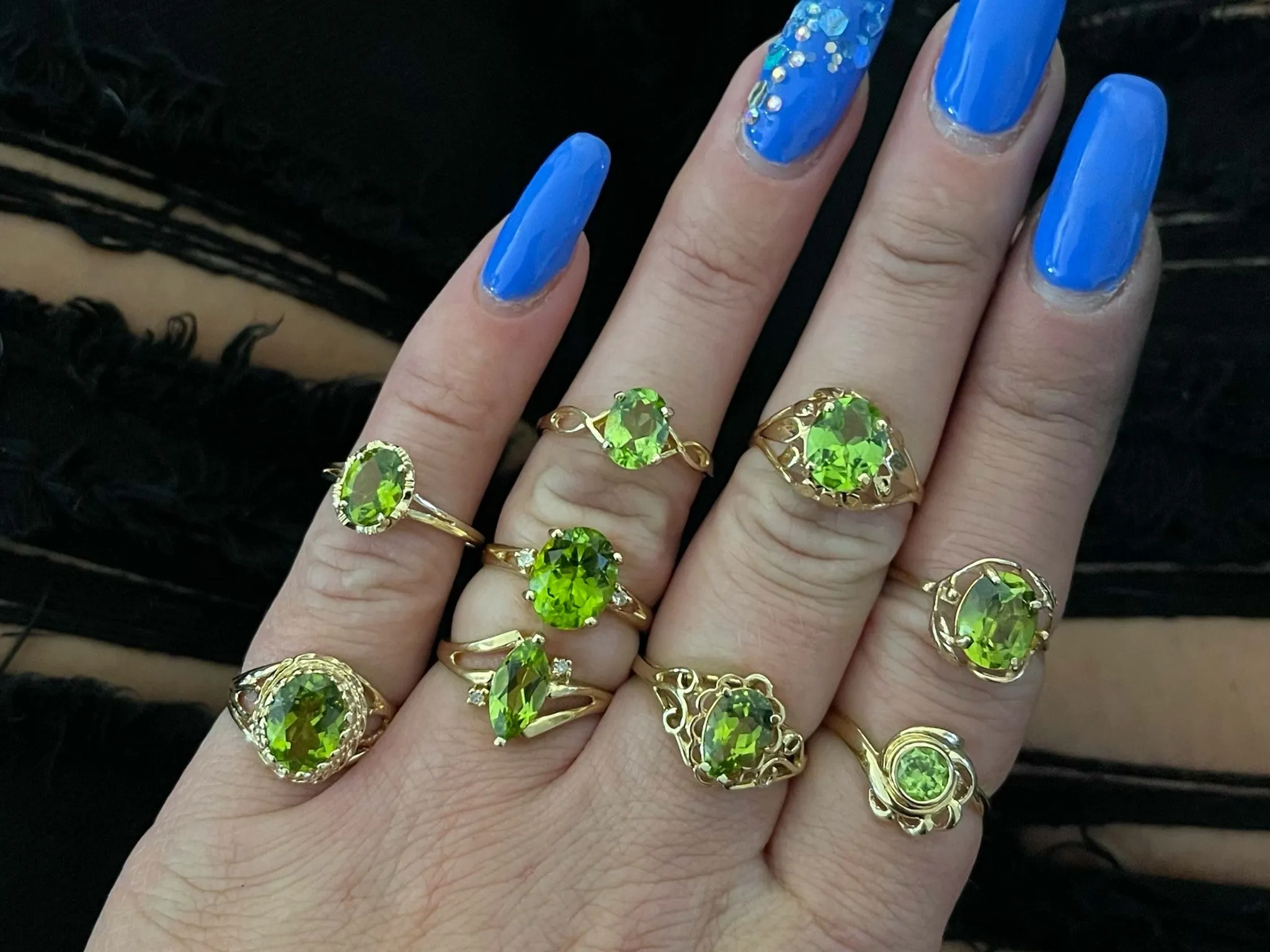 Oval Peridot Ring in 14k Yellow Gold