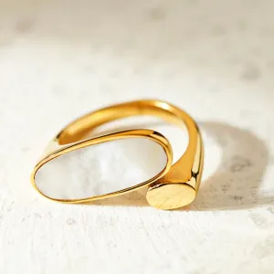 Oval Sea Shell Statement Ring