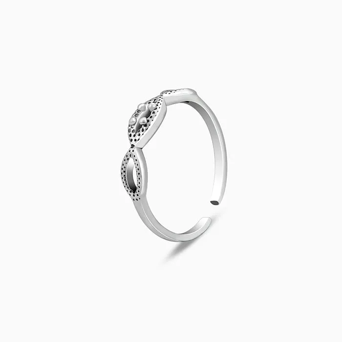 Oxidised Silver Gurbani Toe Rings