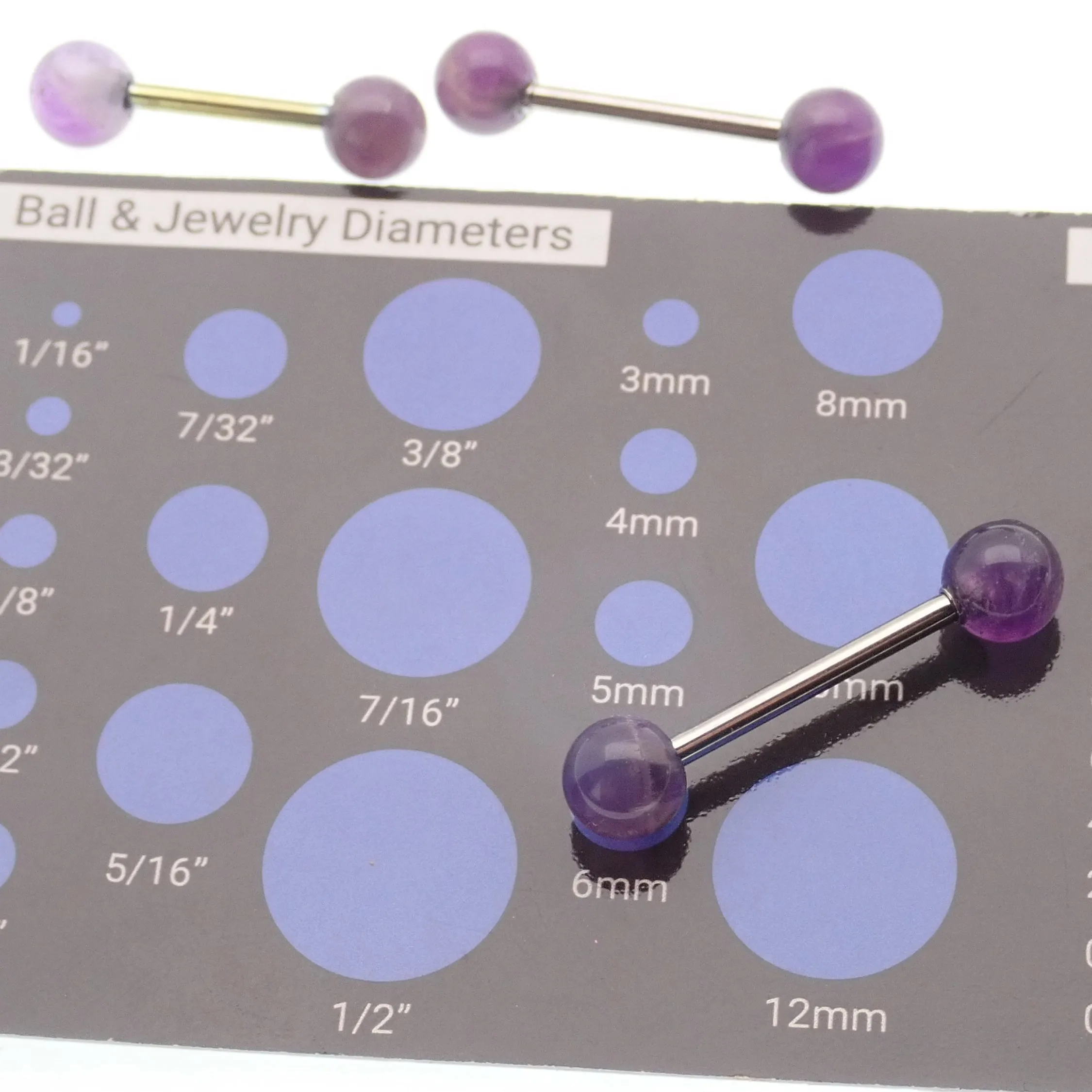 Pair Natural Stone Nipple Piercings Titanium 14g