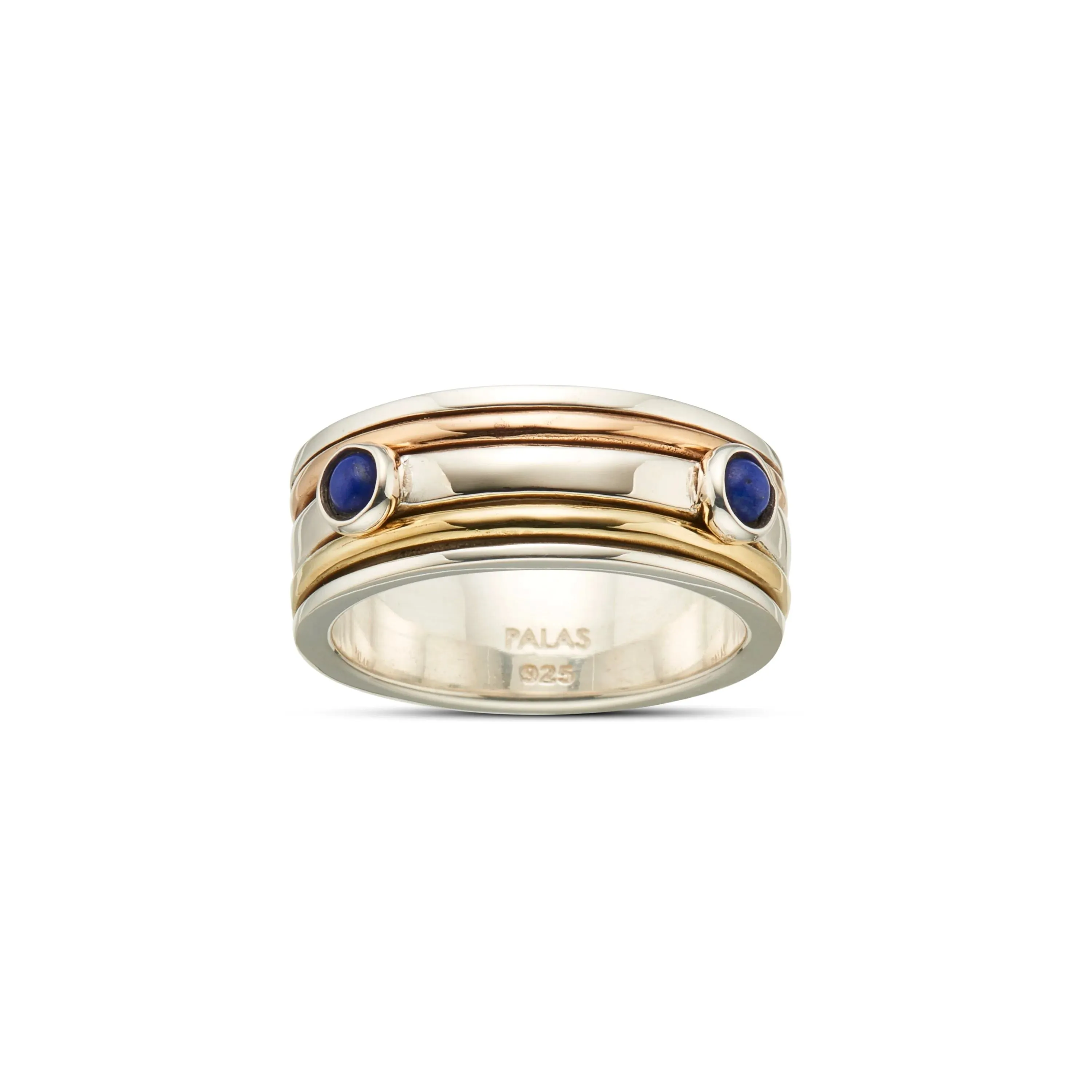 PALAS Creativity Lapis Lazuli Meditation Spinning Ring - Silver Large